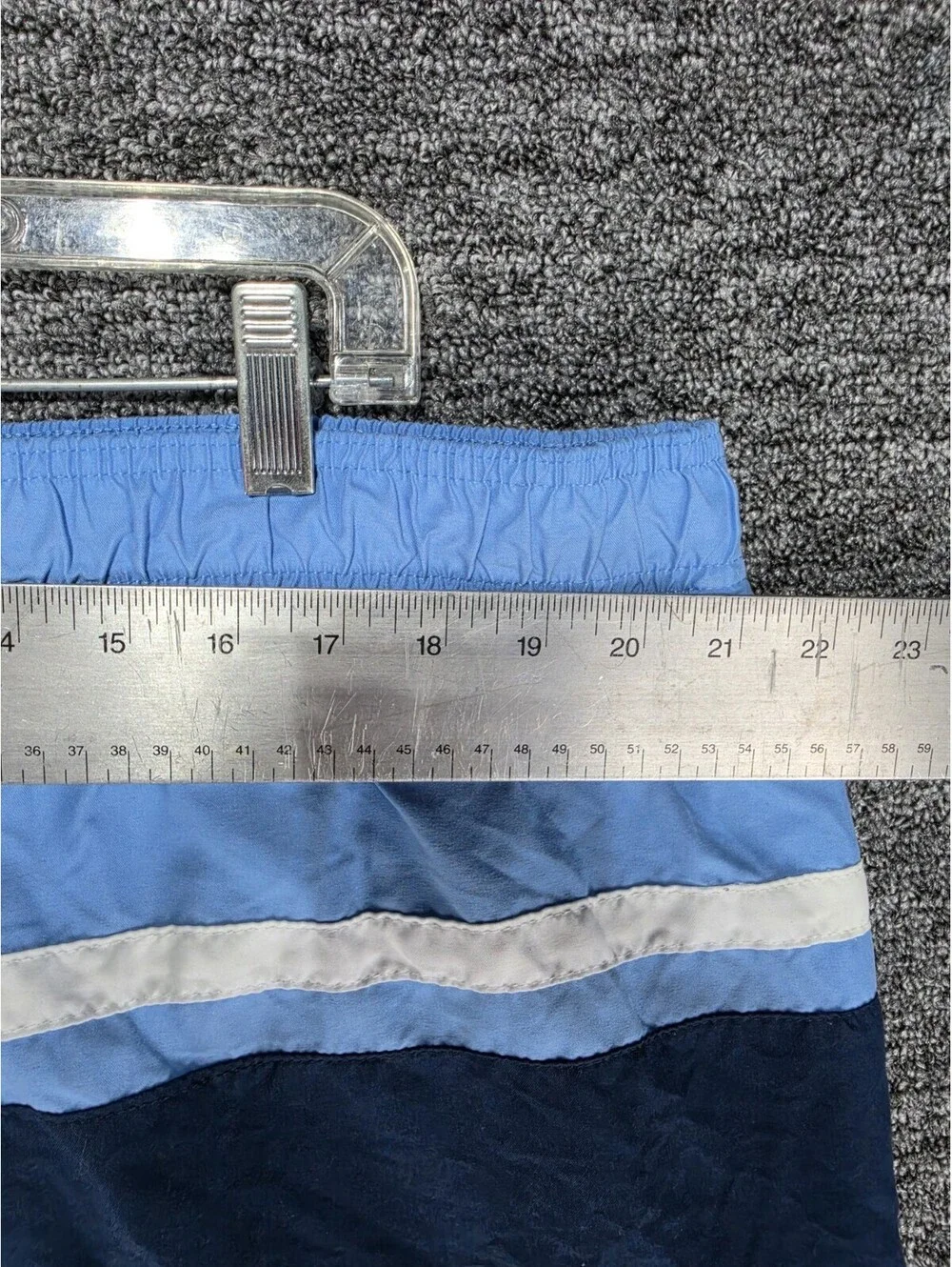 Beverly Hills Polo Club Men's Blue Striped Swim Trunks 3X Drawstring Pockets